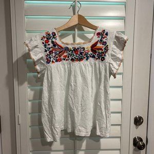 THML Embroidered Floral Blouse